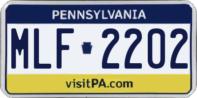 PA license plate MLF2202