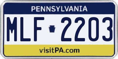 PA license plate MLF2203