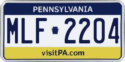 PA license plate MLF2204