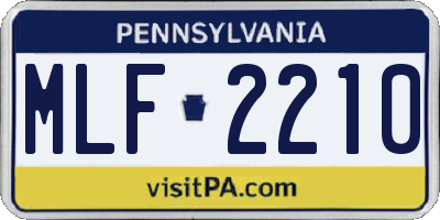PA license plate MLF2210