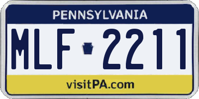 PA license plate MLF2211