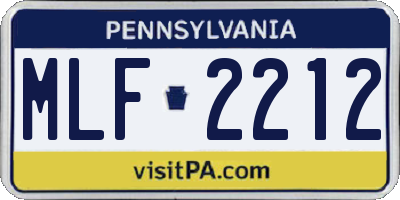 PA license plate MLF2212
