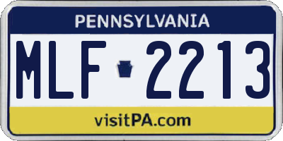 PA license plate MLF2213