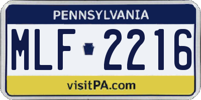 PA license plate MLF2216