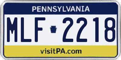 PA license plate MLF2218
