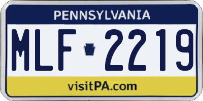 PA license plate MLF2219
