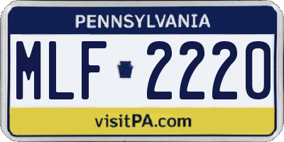 PA license plate MLF2220