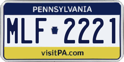 PA license plate MLF2221