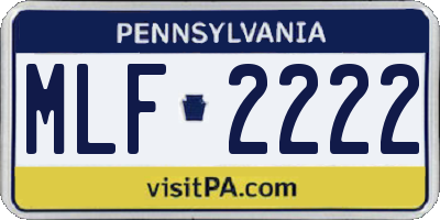 PA license plate MLF2222