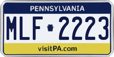 PA license plate MLF2223