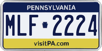 PA license plate MLF2224