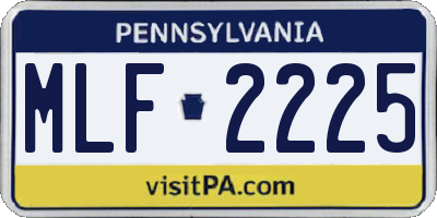 PA license plate MLF2225