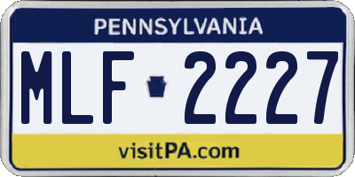 PA license plate MLF2227