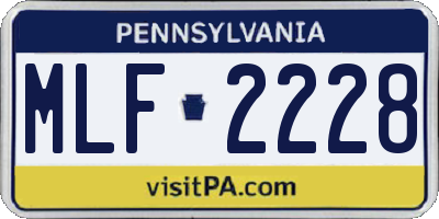 PA license plate MLF2228