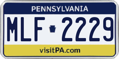 PA license plate MLF2229