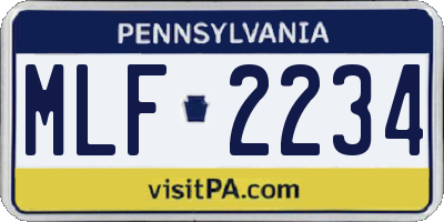 PA license plate MLF2234