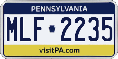 PA license plate MLF2235