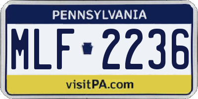 PA license plate MLF2236