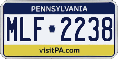 PA license plate MLF2238