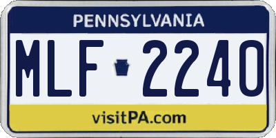 PA license plate MLF2240