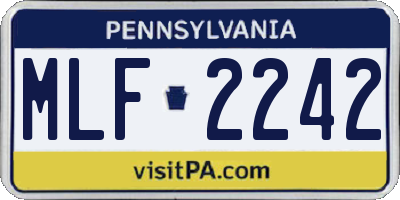 PA license plate MLF2242
