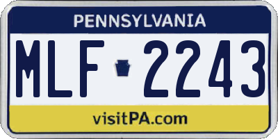 PA license plate MLF2243