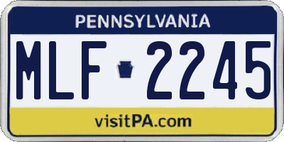 PA license plate MLF2245