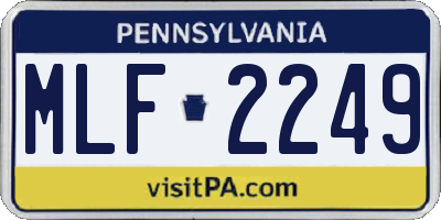 PA license plate MLF2249