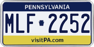 PA license plate MLF2252