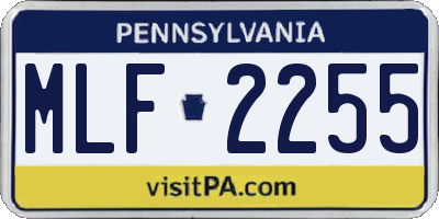 PA license plate MLF2255