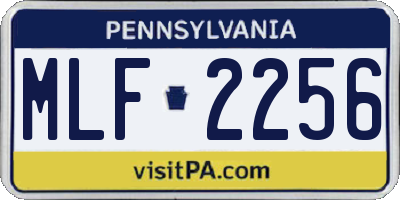 PA license plate MLF2256