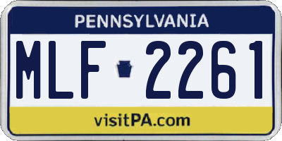 PA license plate MLF2261