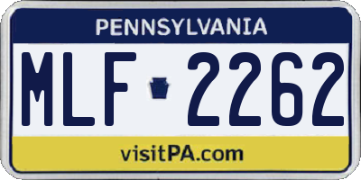PA license plate MLF2262
