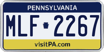 PA license plate MLF2267