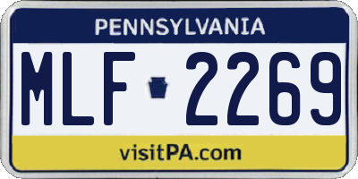 PA license plate MLF2269