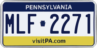 PA license plate MLF2271