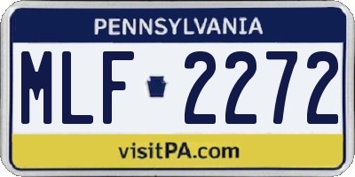 PA license plate MLF2272