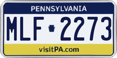 PA license plate MLF2273