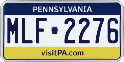 PA license plate MLF2276