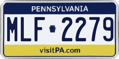 PA license plate MLF2279