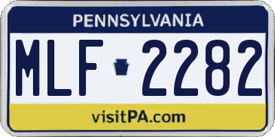 PA license plate MLF2282