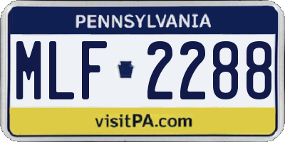 PA license plate MLF2288