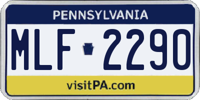 PA license plate MLF2290