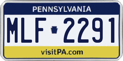 PA license plate MLF2291