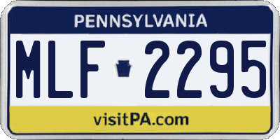 PA license plate MLF2295