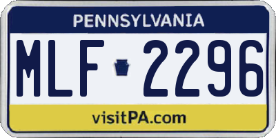 PA license plate MLF2296