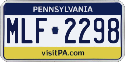 PA license plate MLF2298