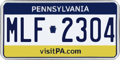 PA license plate MLF2304