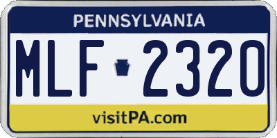PA license plate MLF2320