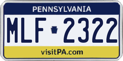 PA license plate MLF2322